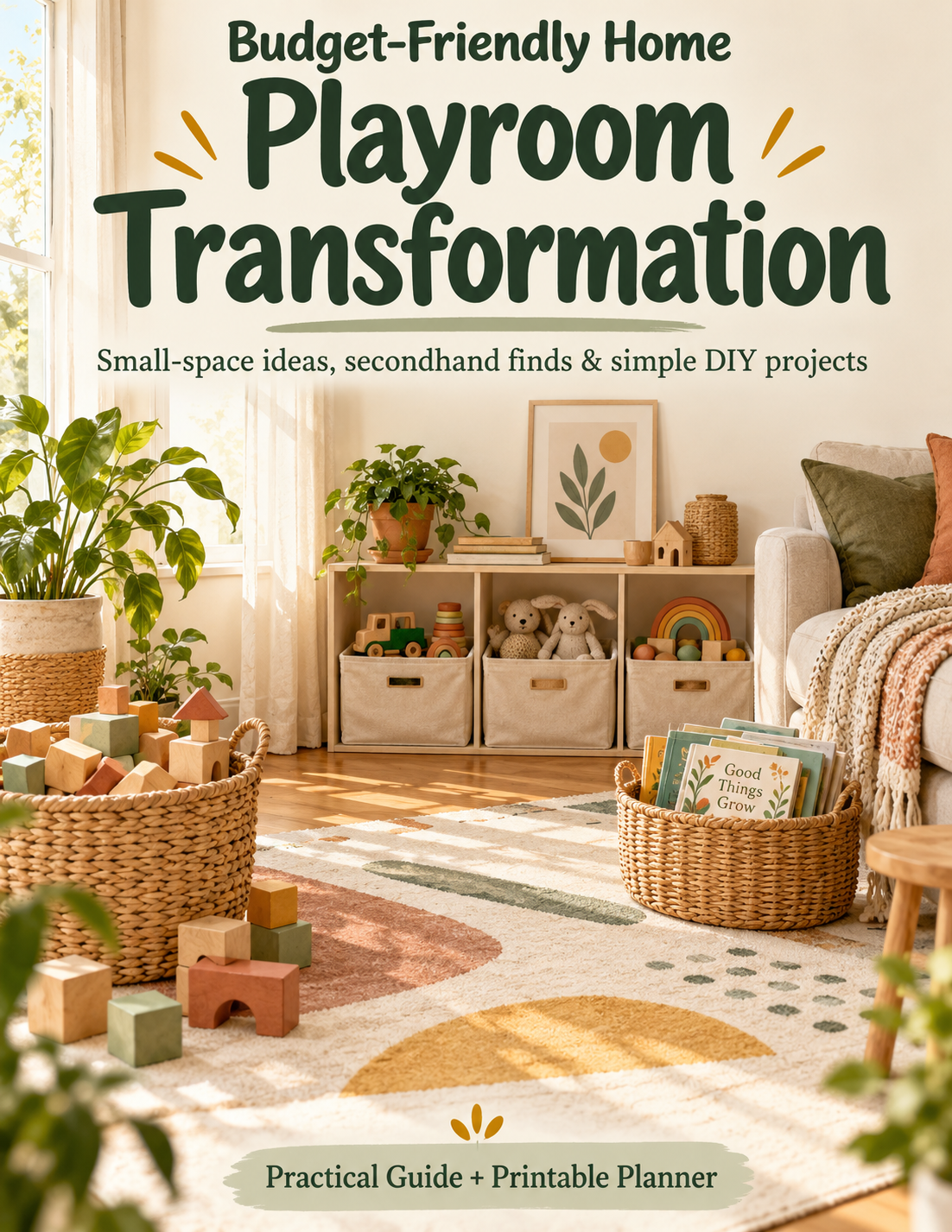 Budget-Friendly Playroom Guide & Planner | Small Space Organization, DIY Ideas, Budget Worksheets & Toy Labels | PDF