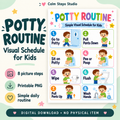 Potty Routine Visual Schedule for Kids | Printable Bathroom Chart