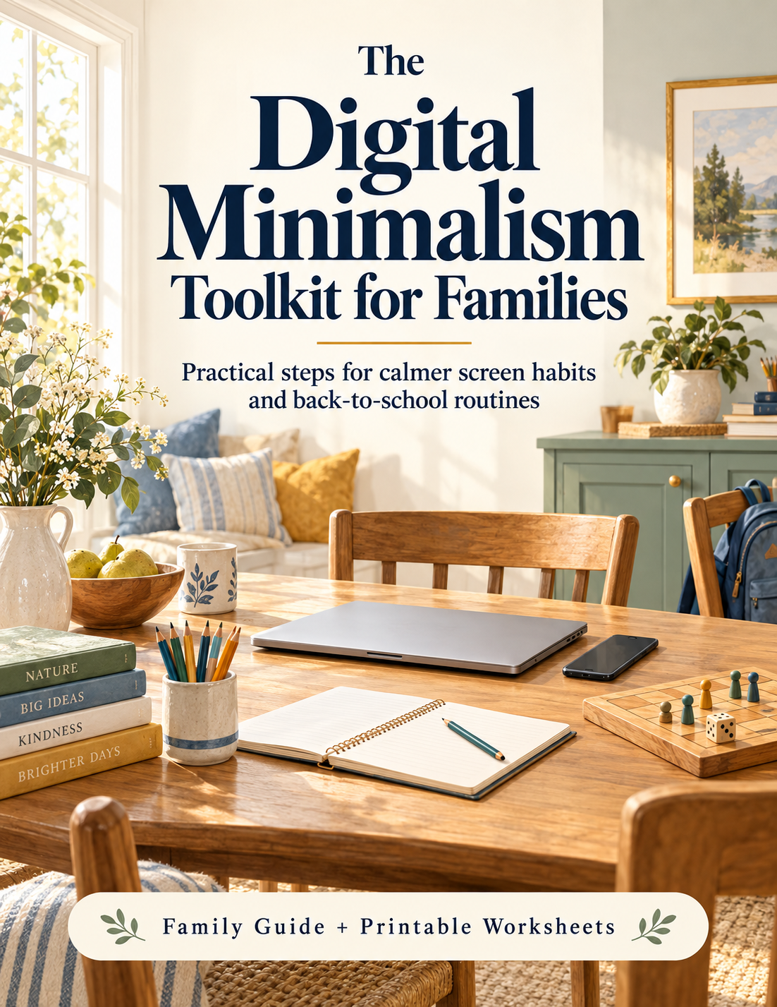 Family Screen Time Planner & Guide | Digital Minimalism Toolkit, Media Agreement & Back to School Routine | Printable PDF