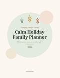 Calm Holiday Family Planner 2026 | Printable Thanksgiving & Christmas Planner PDF