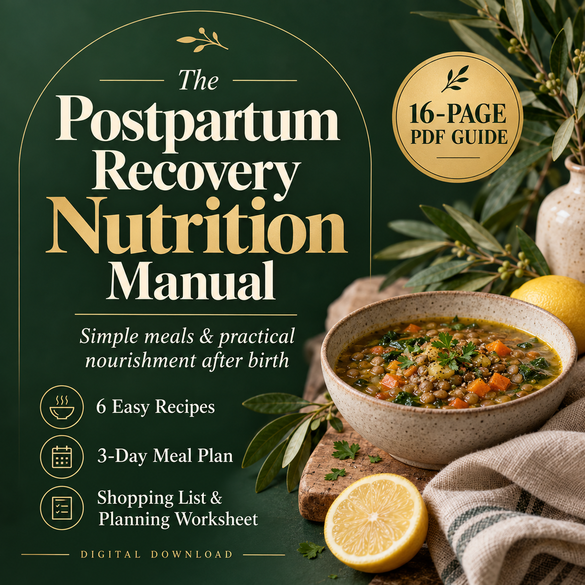 The Postpartum Recovery Nutrition Manual | Recipes & Meal Planning PDF